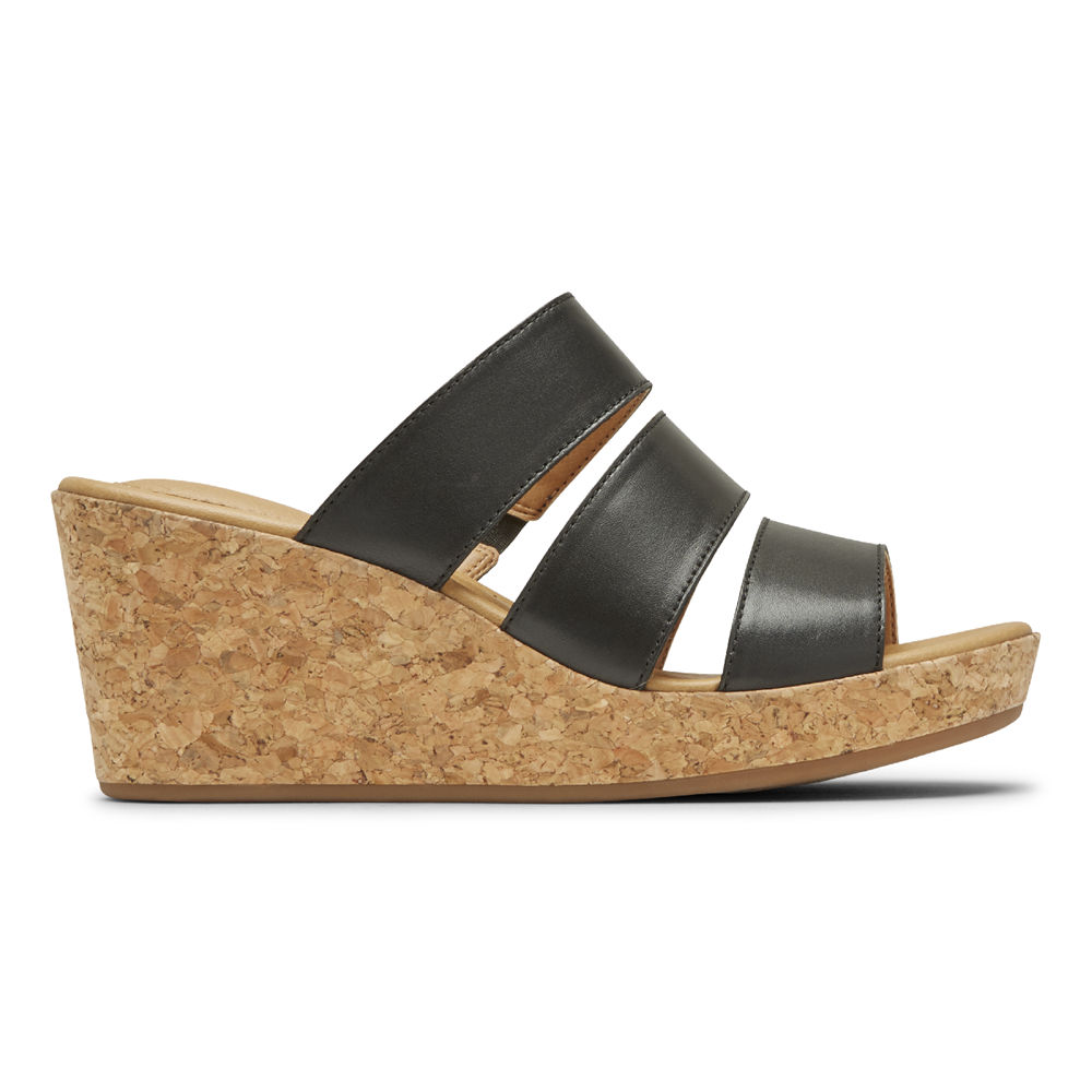 Sandalias Rockport Mujer Mexico - Lyla Banded Negros - SJXKE8497